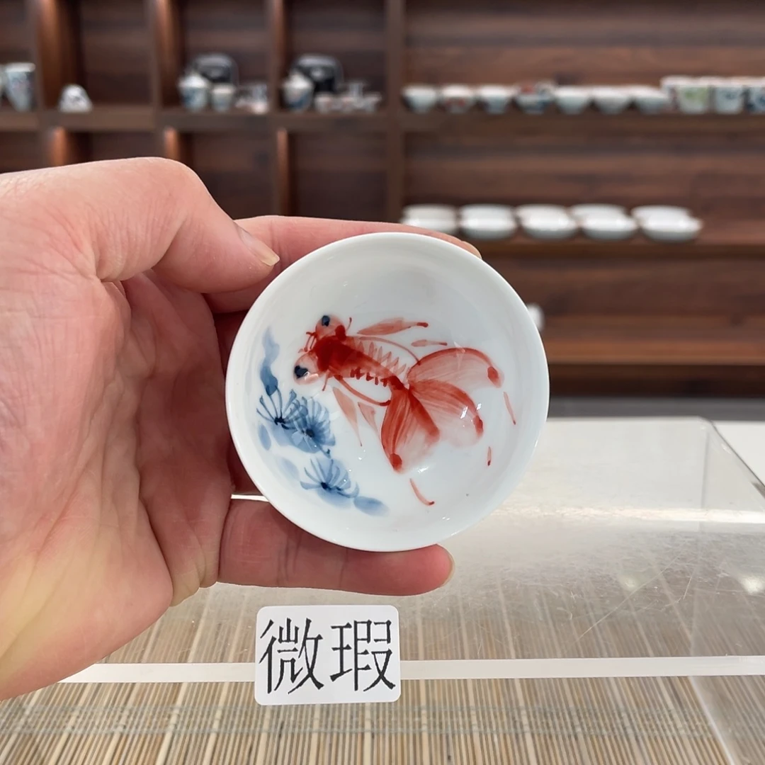 釉下手绘茶具微瑕