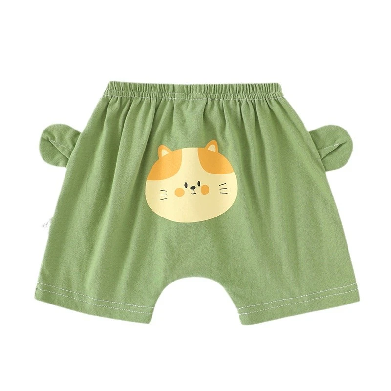 婴儿短裤夏季宝宝大屁屁裤薄哈伦裤儿童纯棉pp裤新生儿外穿夏裤子