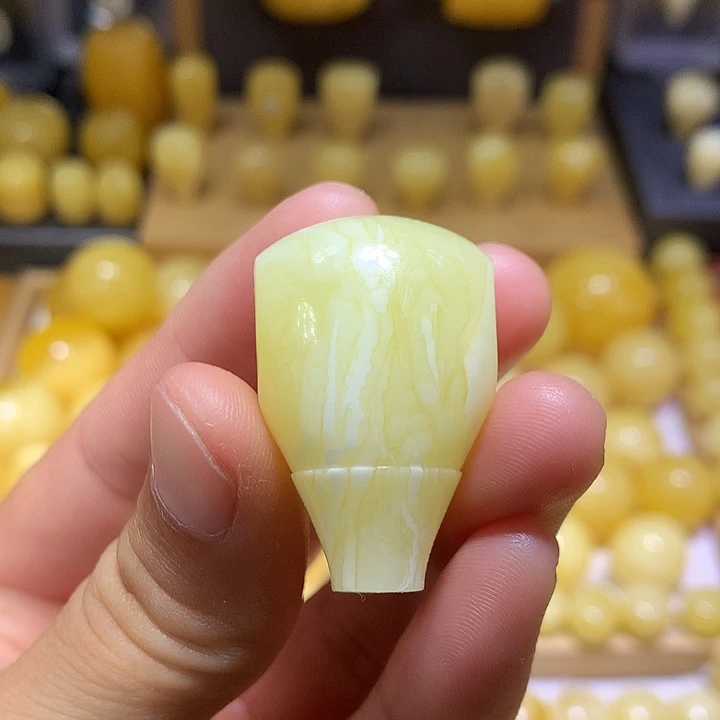 蜜蜡未镶嵌裸石天然原矿浓白蜡虎皮妖花三通22