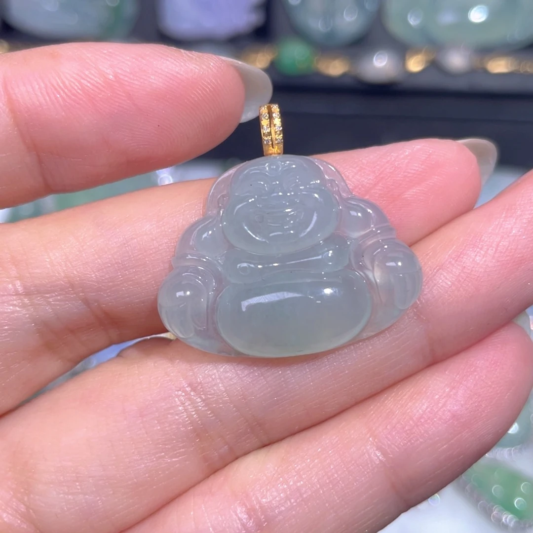 颈饰18K金镶嵌翡翠翡翠