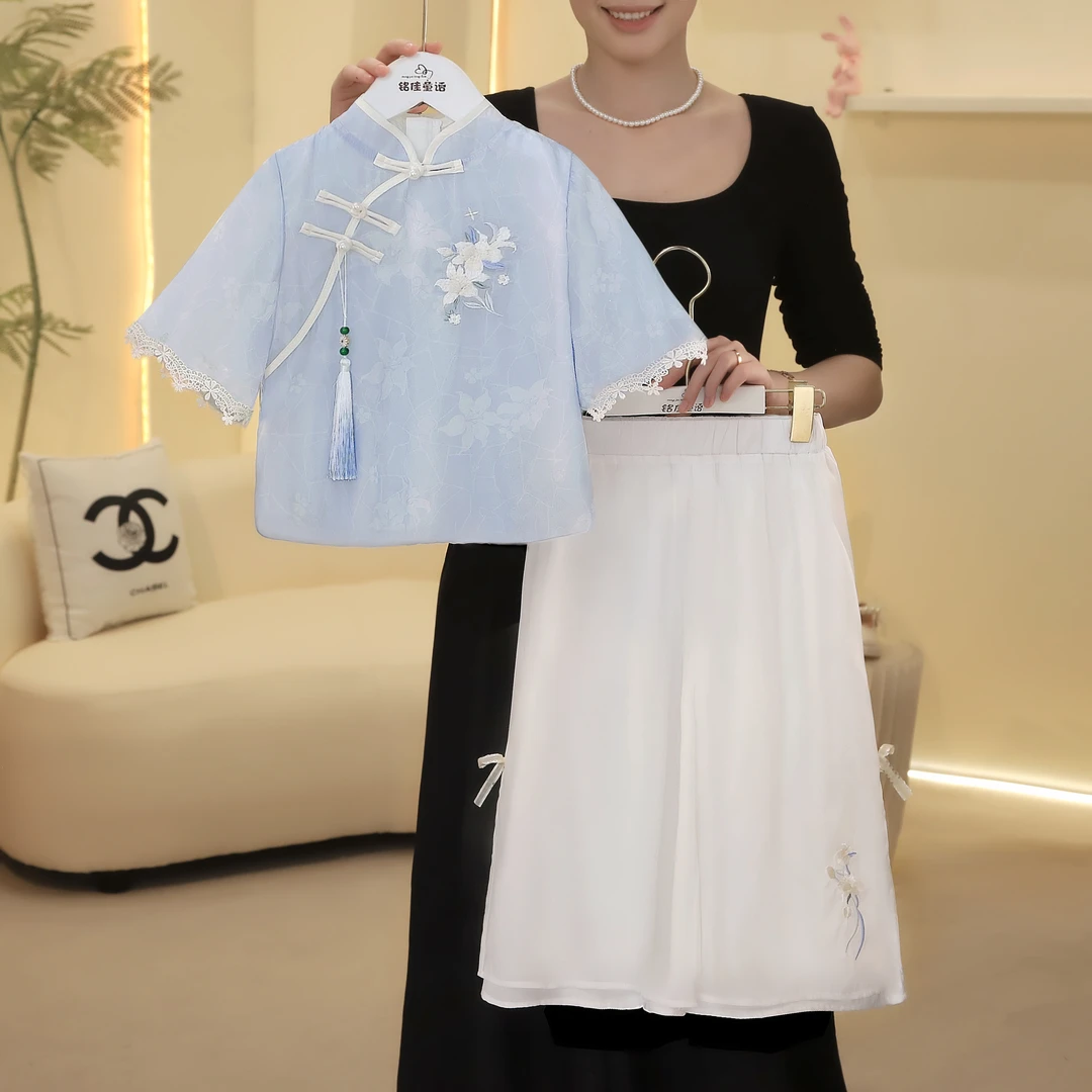 女童套装裙2025夏季新款国风套装清新淡雅汉元素两件套5230002425
