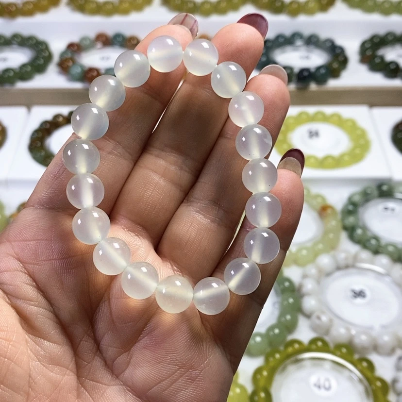 【闪购商品】未镶嵌蛇纹石玉手链卡10