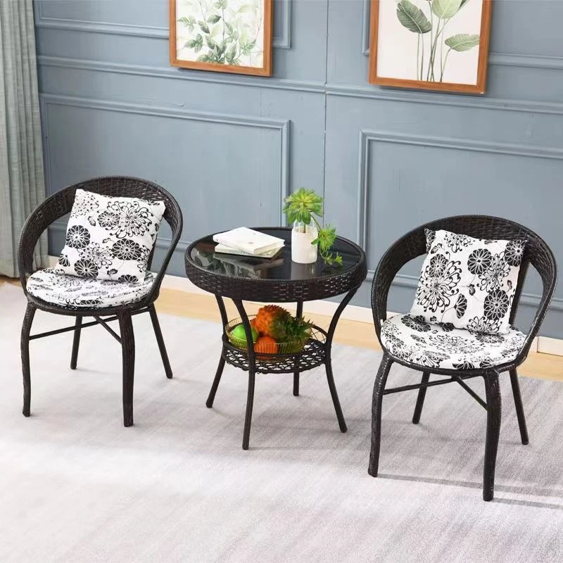 藤编桌椅组合家用三件套茶几桌椅藤椅阳台一桌两椅休闲桌椅