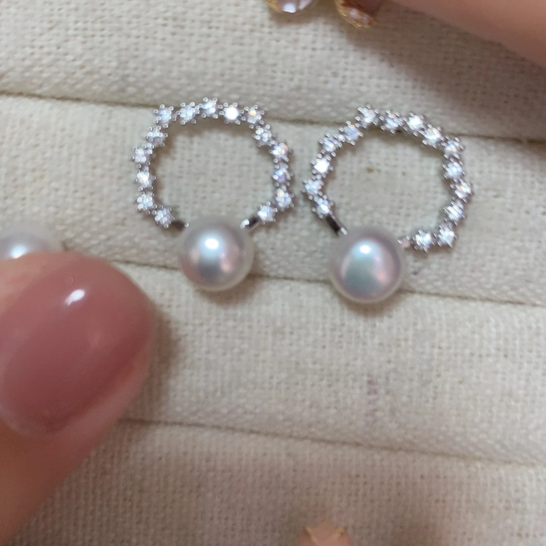 淡水珍珠耳饰合金