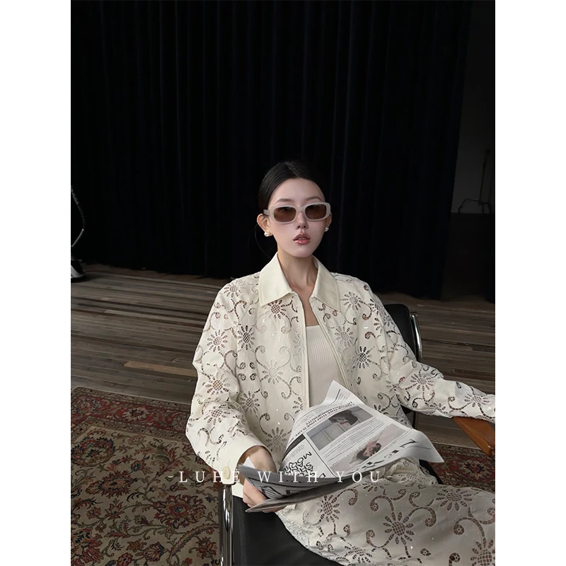 LUHE【白茶花影】hehe私服~原创100棉绣花料外套+休闲裤