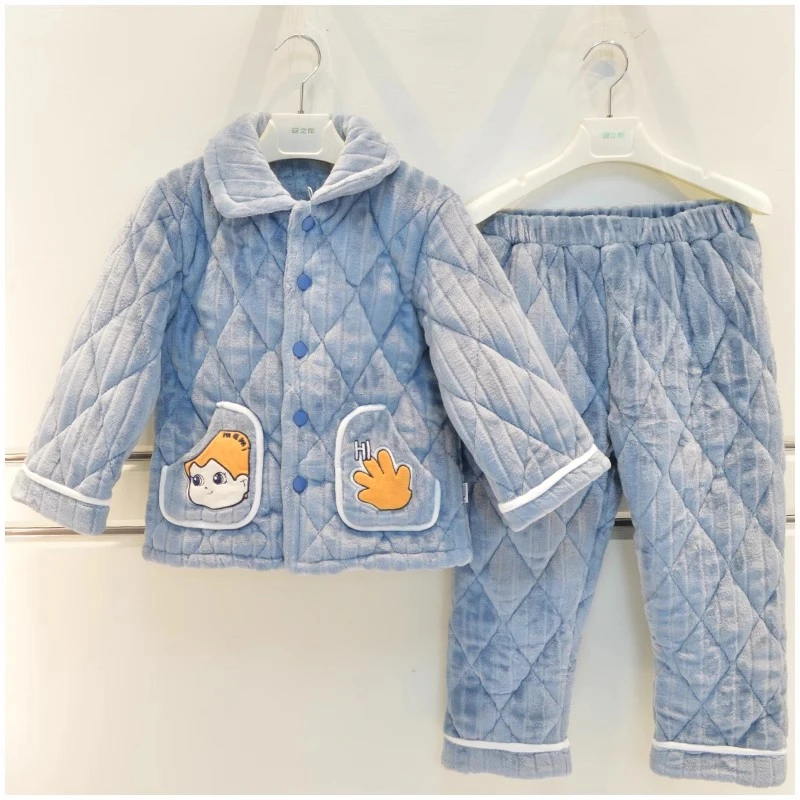 彩色品牌睡衣男童冬季夹棉家居服74142