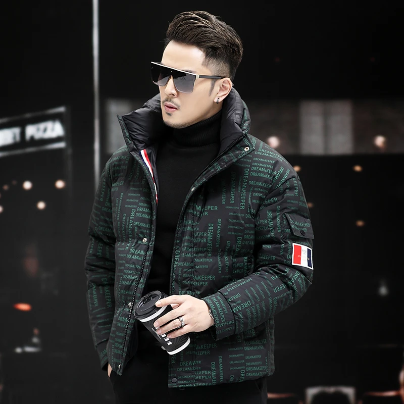 简纳曼克加厚立领羽绒服男士短款休闲宽松冬季装2025新款时尚外套