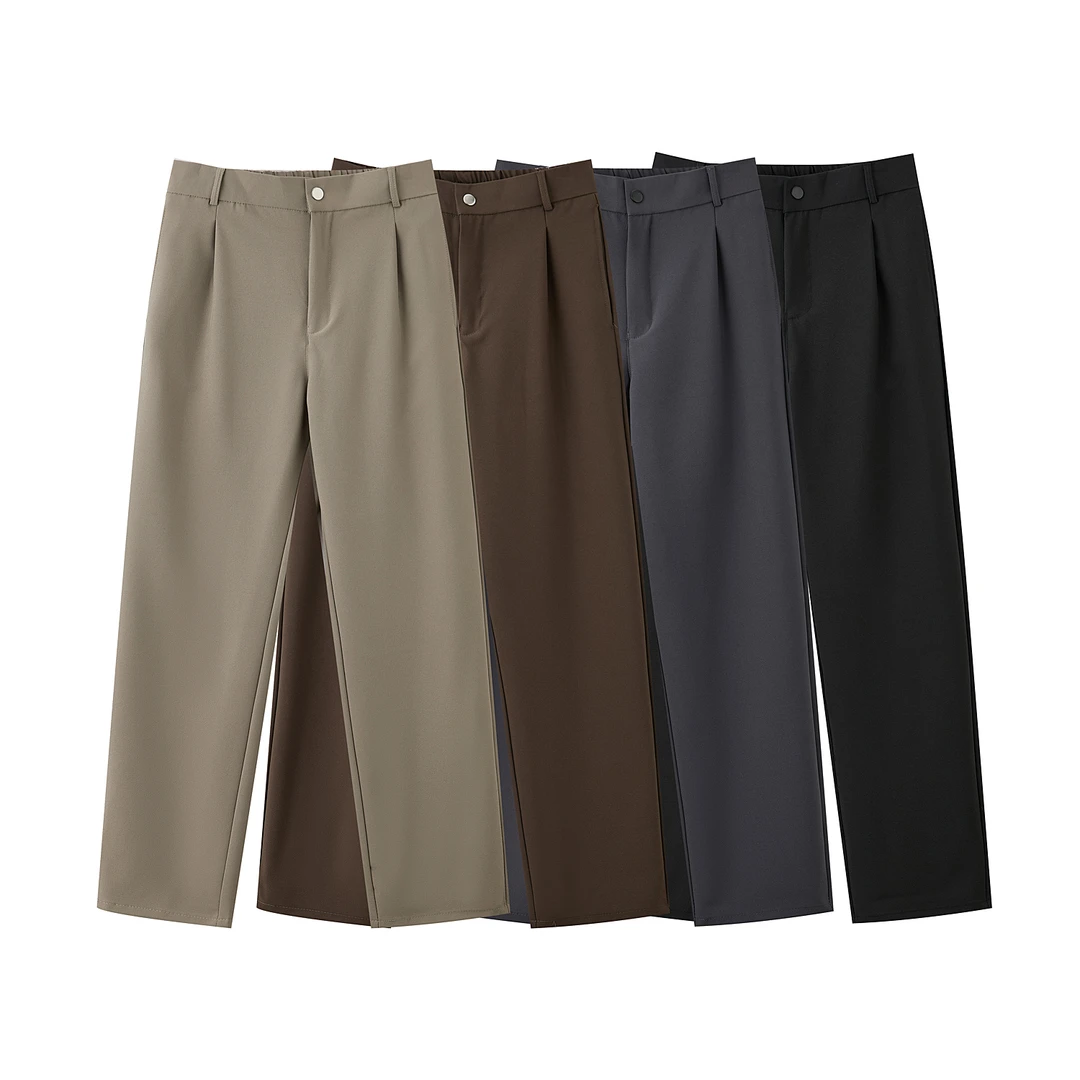 美式黑色加长版长裤男秋冬季加绒加厚休闲裤高腰百搭西裤男阔腿裤