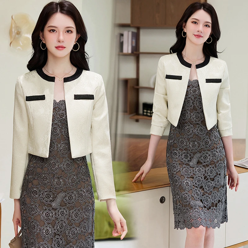 高端气质小披肩女春秋短外套配旗袍裙子外搭短款西装坎肩开衫秋季