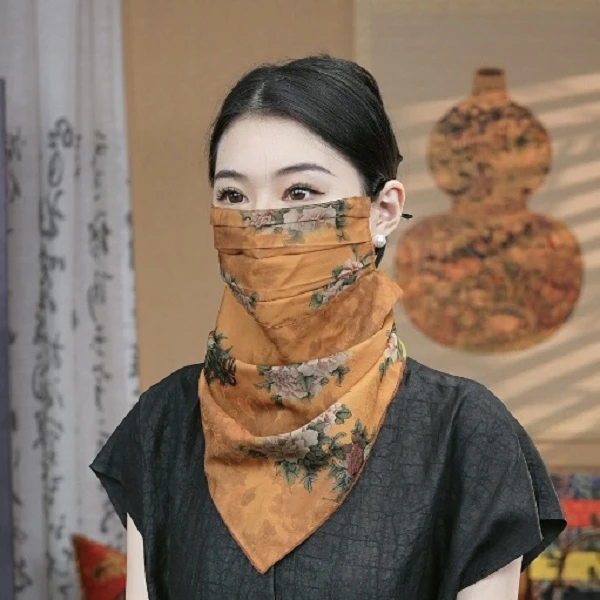 【牡丹亭面纱】透气清爽防晒面罩丝巾显白百搭气质经典
