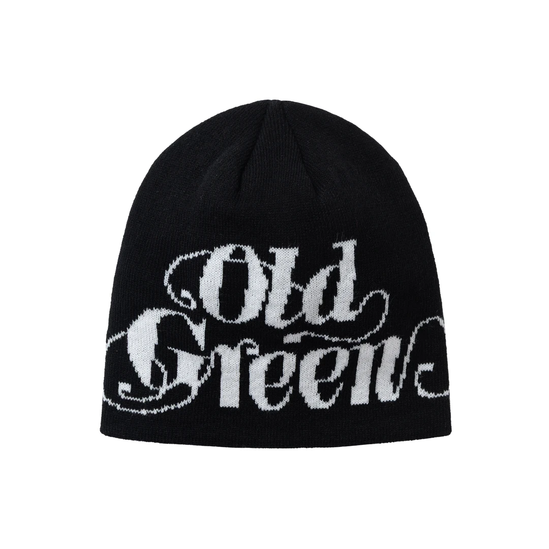 OLDGREEN 秋冬穿搭针织花体提花字母冷帽
