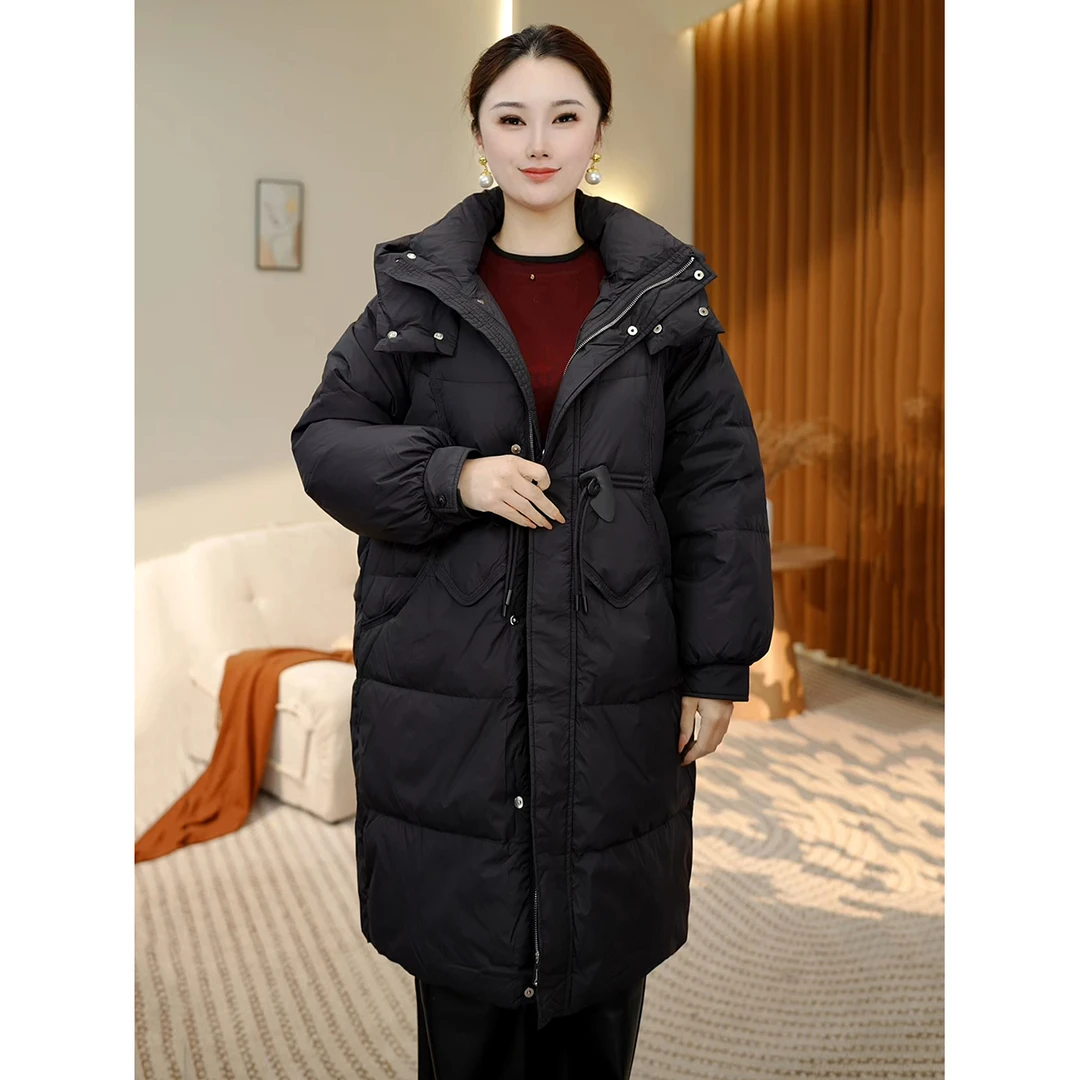 9039长款羽绒服女款新款冬季2024年正品洋气白鸭绒加厚冬装外套