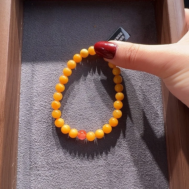 蜜蜡未镶嵌手串7.5mm蜜蜡手串