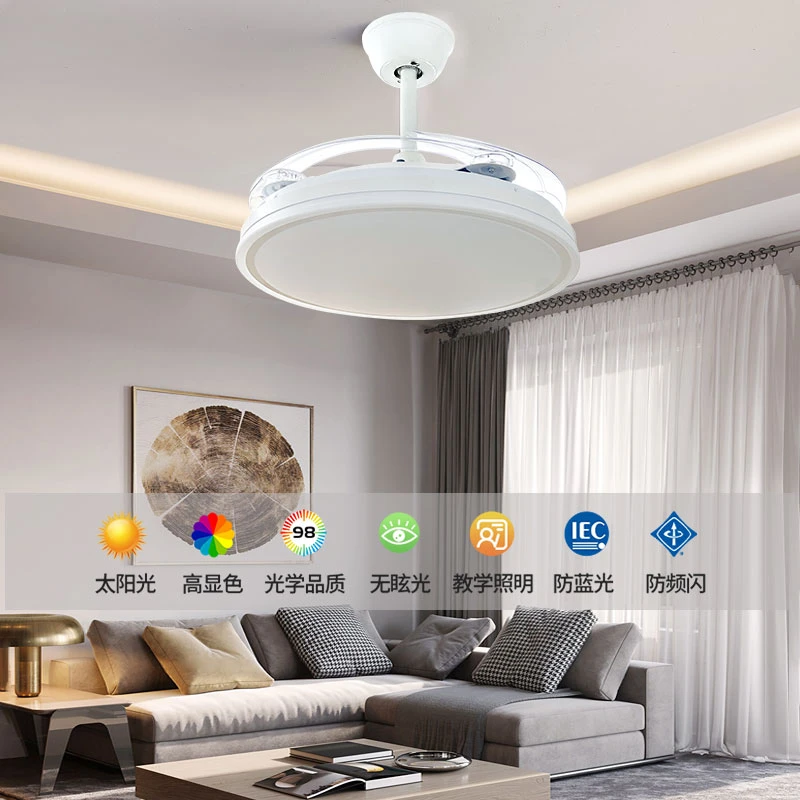 2025新款变频静音风扇灯餐厅客厅卧室隐形吊扇灯餐厅电扇灯