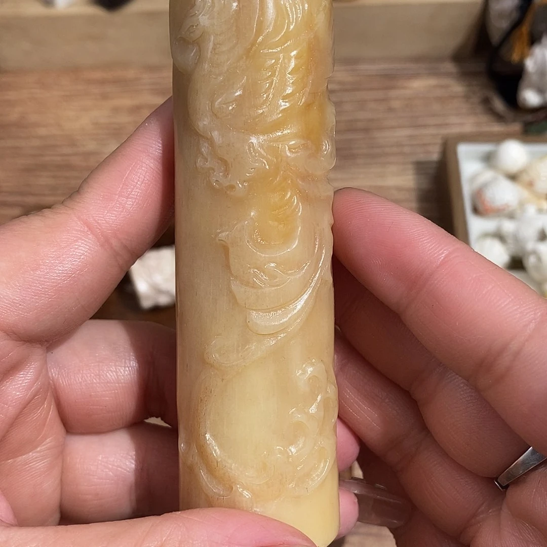 鹿骨把件M42鸵鸟骨凤凰29.2