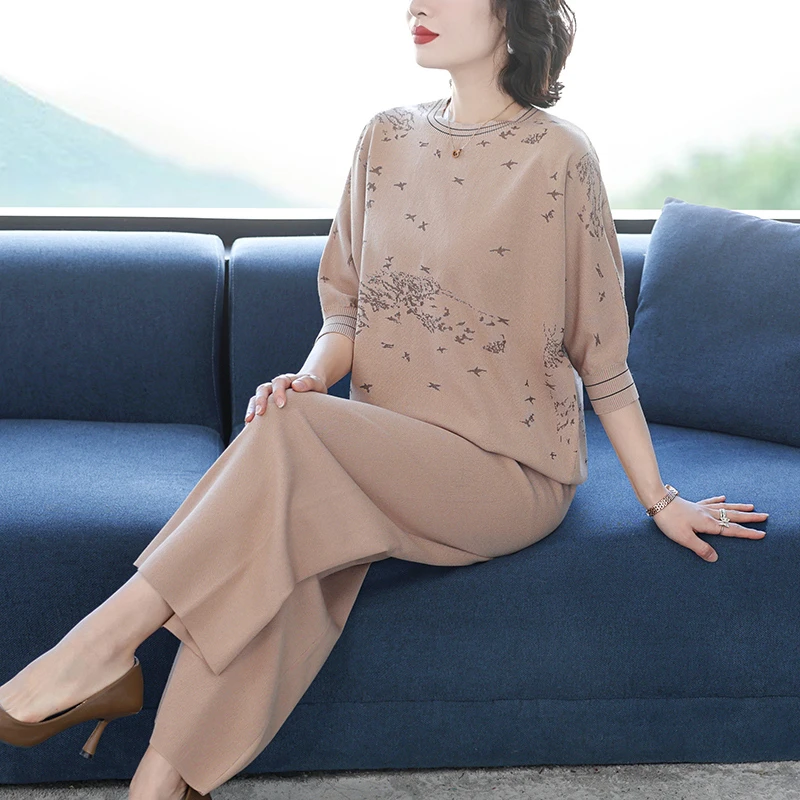 JOZDICE/纪治迪哲运动套装夏季时尚减龄针织冰丝跑步运动服套装女