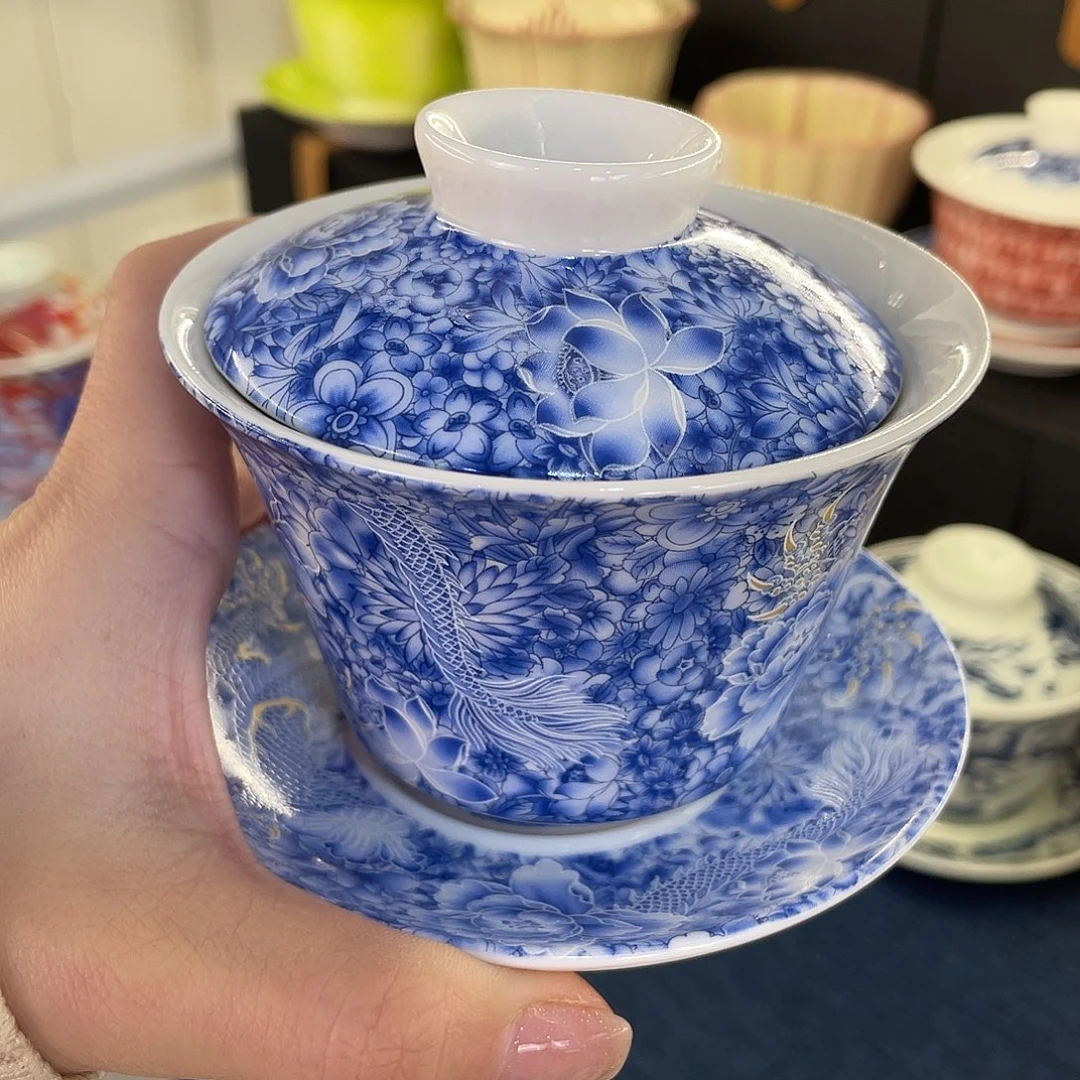 陶景德陶瓷盖碗茶具