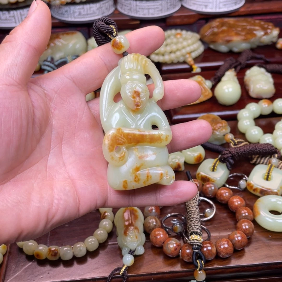 天***哥岫岩河磨玉（透闪石质玉）未镶嵌吊坠(不含链)