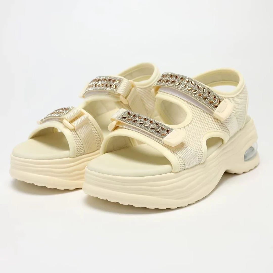 新款魔术贴松糕厚底增高沙滩单鞋9020-4