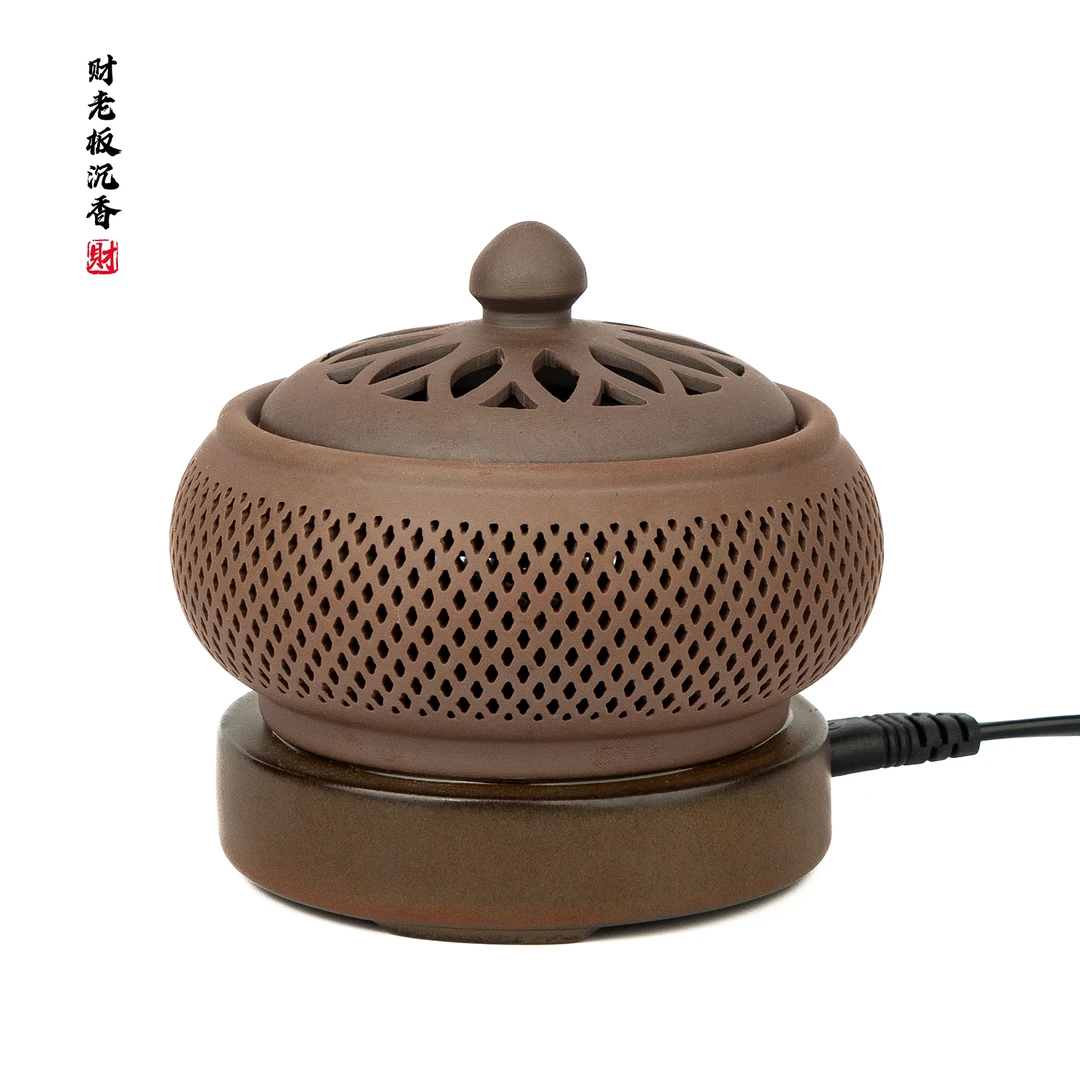 【财老板沉香】电子香熏炉定时调温陶瓷充电檀香沉香电薰香炉