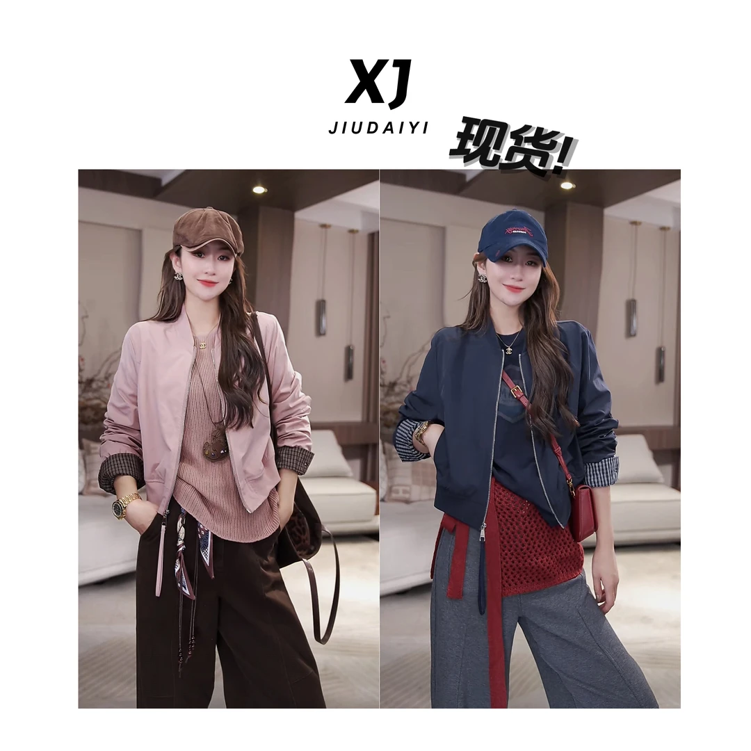 玖黛衣现货【枫眠序】新款百搭显瘦休闲时尚高级感短外套 WTJ42270