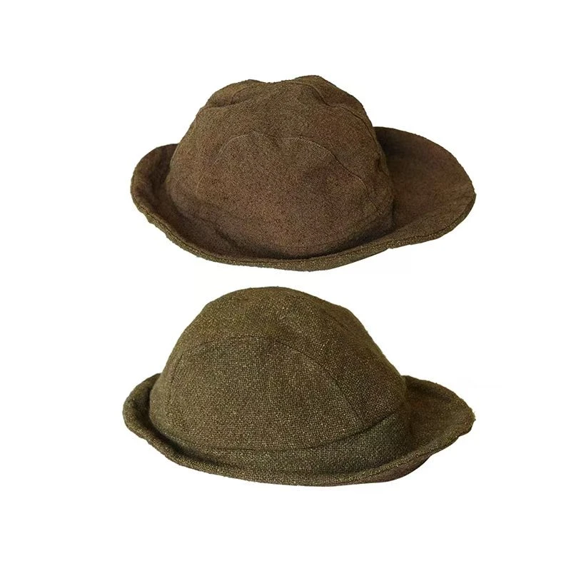 帽子 云雾里原创设计 复古文艺简约大气牛皮混纺植物染帽子3049
