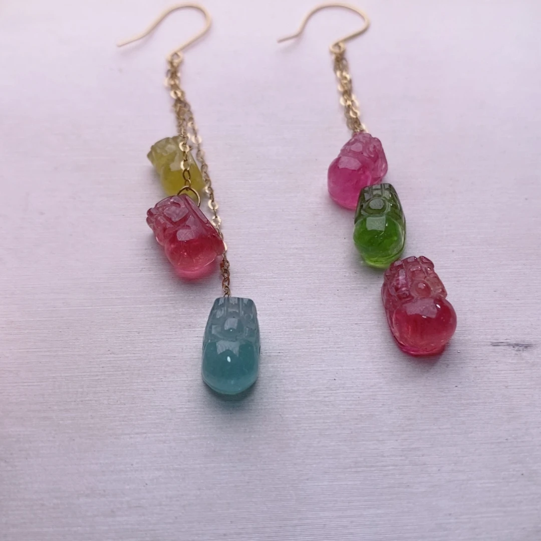 18K金镶嵌耳饰碧玺碧玺A耳饰