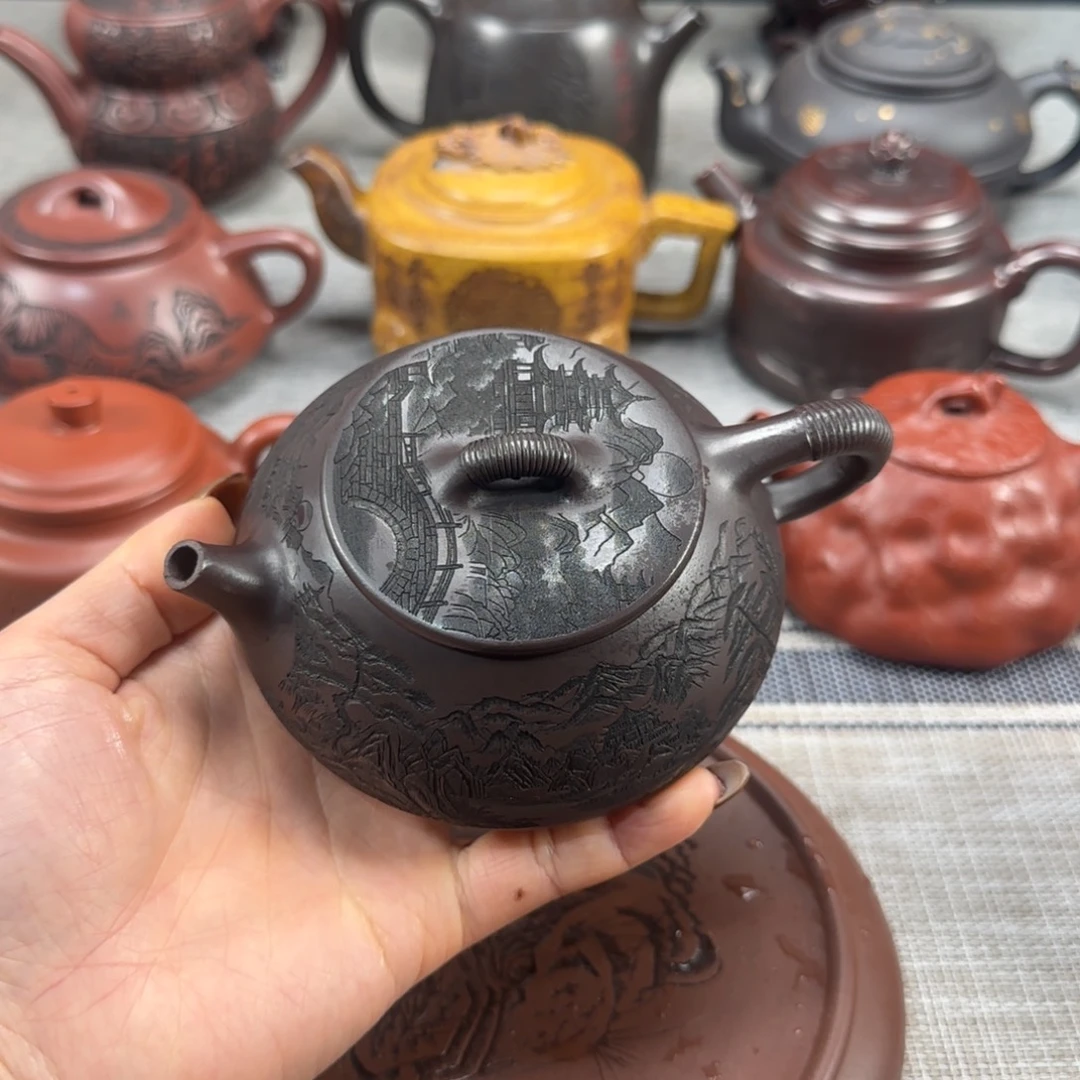 紫砂茶壶紫砂紫色紫砂