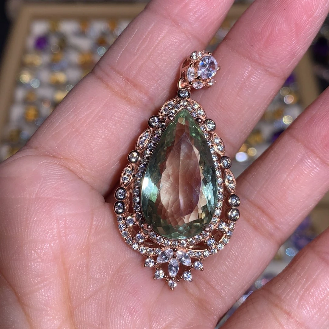 【闪购商品】水晶戒指银S925镶嵌睇**到戒指