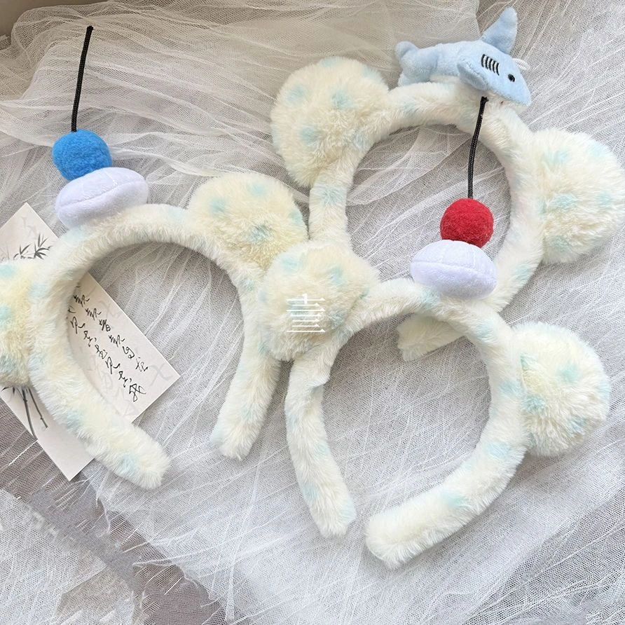 可爱小熊耳朵毛绒发箍秋冬洗脸敷面膜专用发捆女士高颅顶发旅头箍