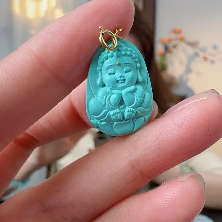 绿松石18K金镶嵌珠宝奇石