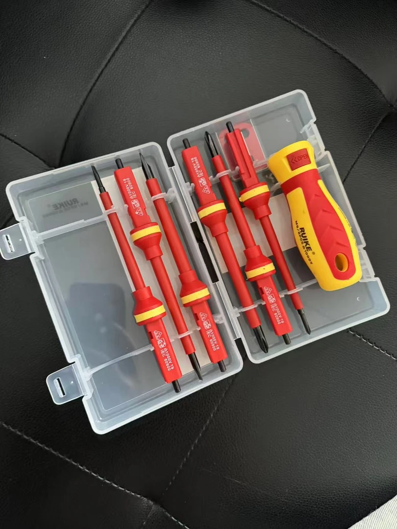 RUIKE 6合1绝缘螺丝批组合套装电工测电专用多功能螺丝刀