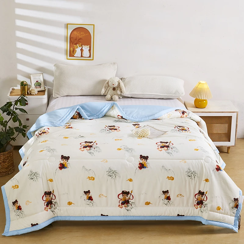 哪吒卡通亲肤柔软小被子宝宝儿童夏涼被幼儿园夏被午休午睡空调被