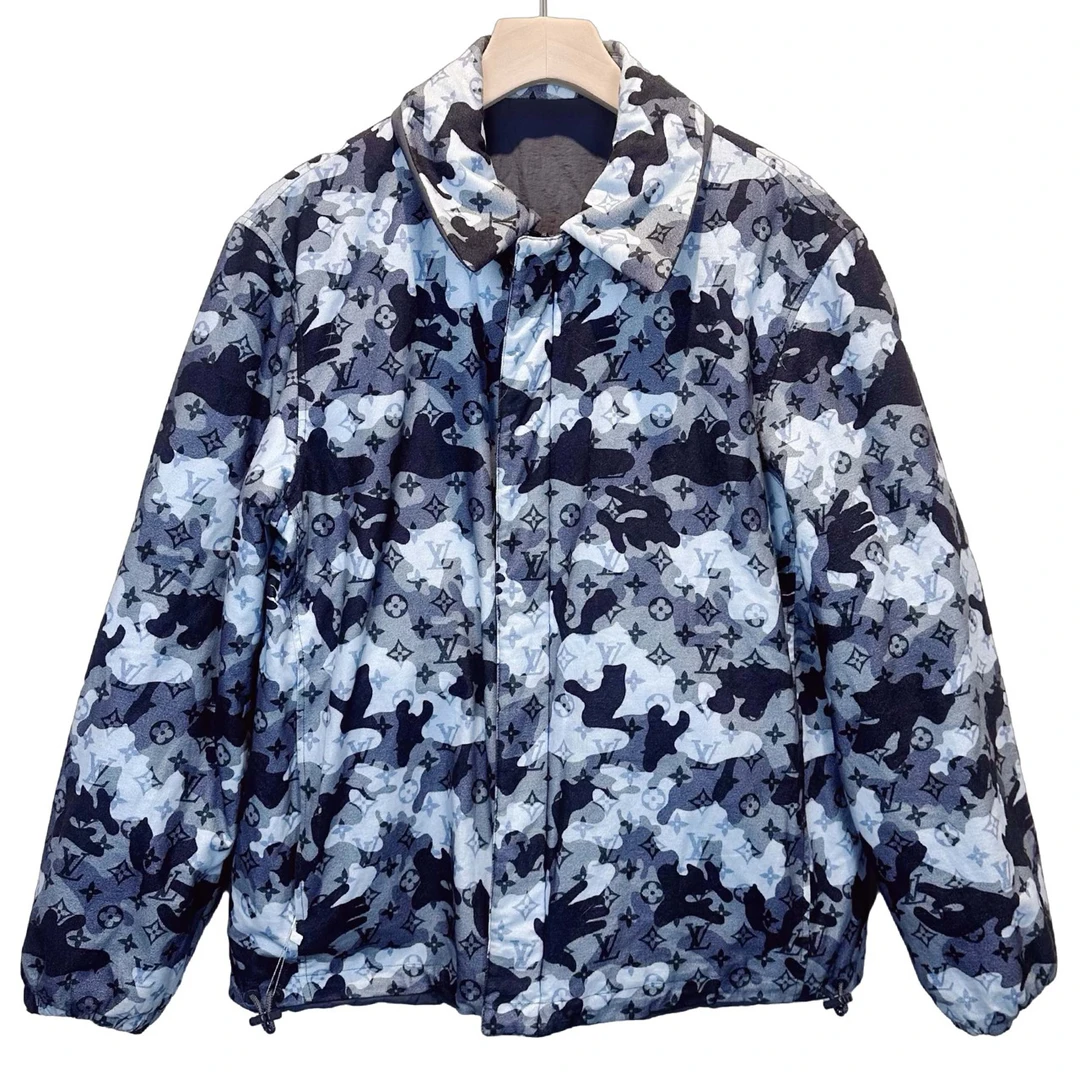99新 LouisVuitton/路易威登 Lv迷彩满印双面穿棉服/99新/50码