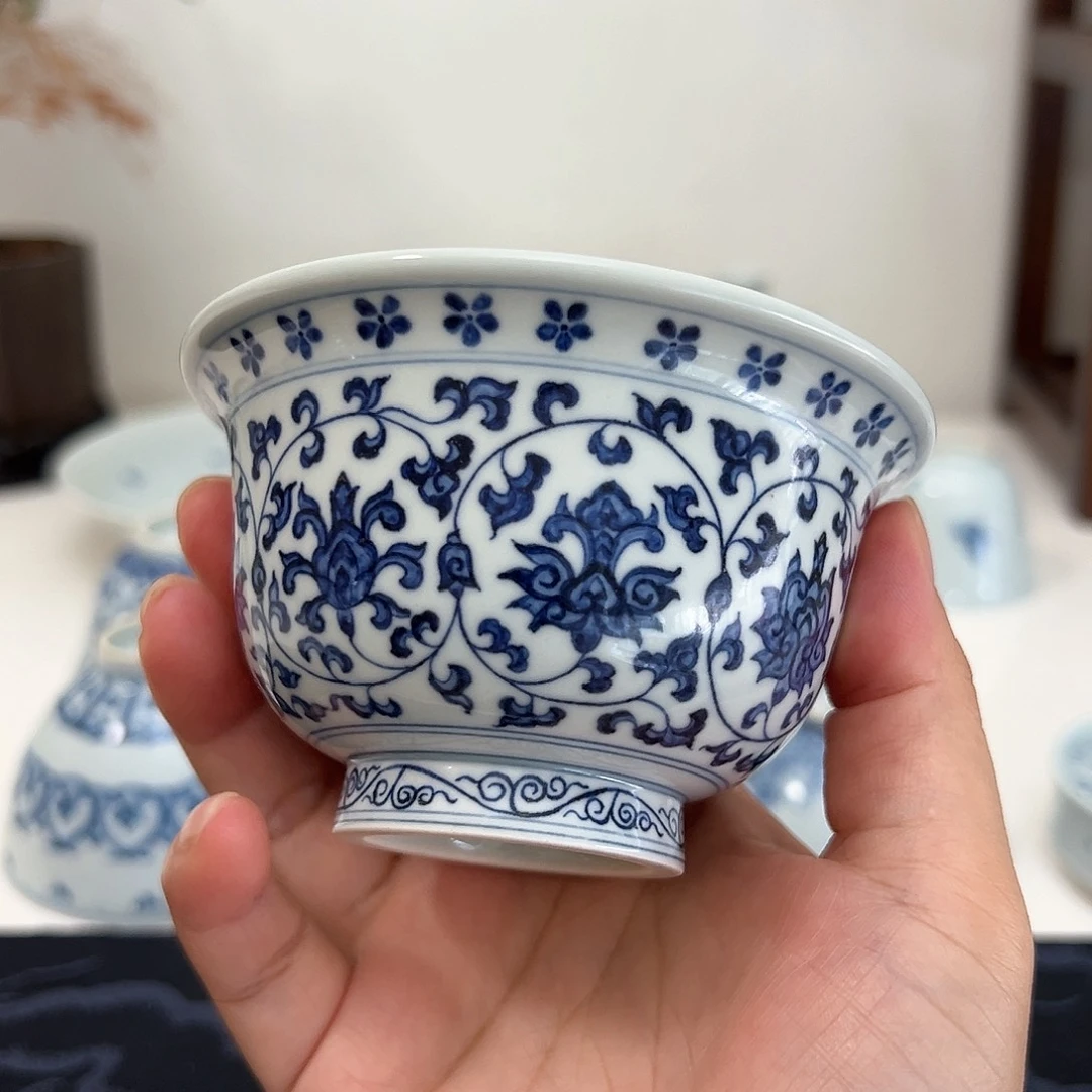 至夏陶瓷釉下青花茶杯