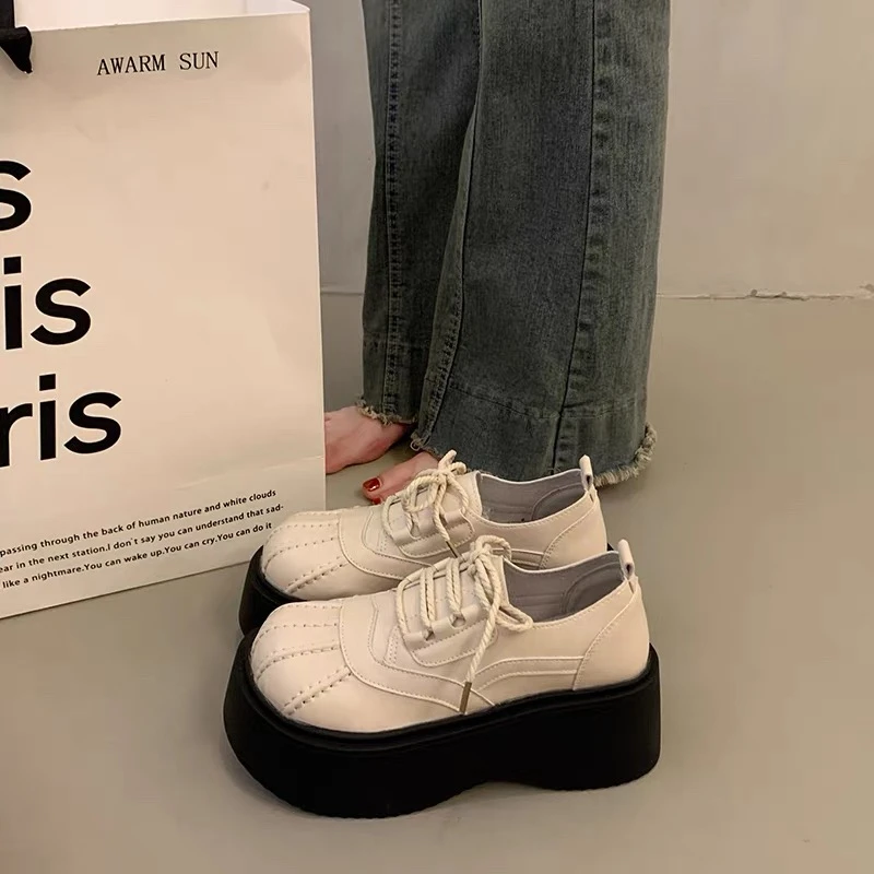 秋冬厚底乐福鞋玛丽珍小皮鞋博肯英伦风复古潮鞋女Z376