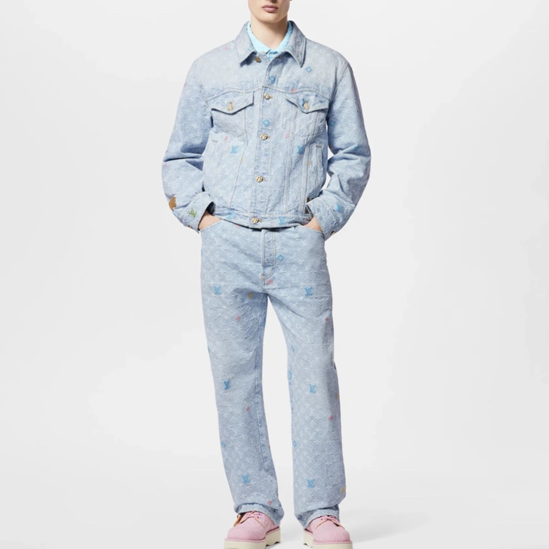 未使用 LouisVuitton/路易威登 2507/ x Tyler刺绣牛仔外套/58码