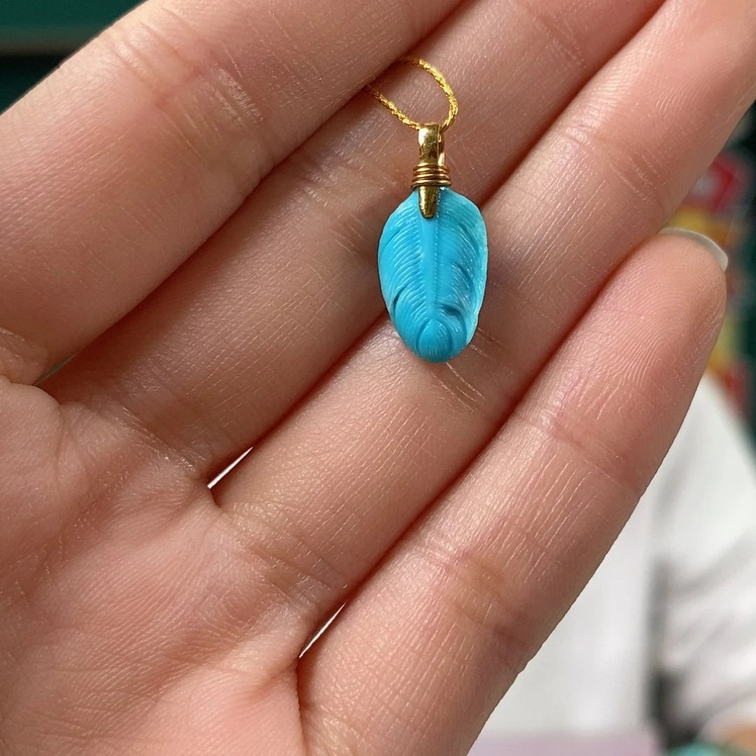 绿松石18K金镶嵌珠宝奇石