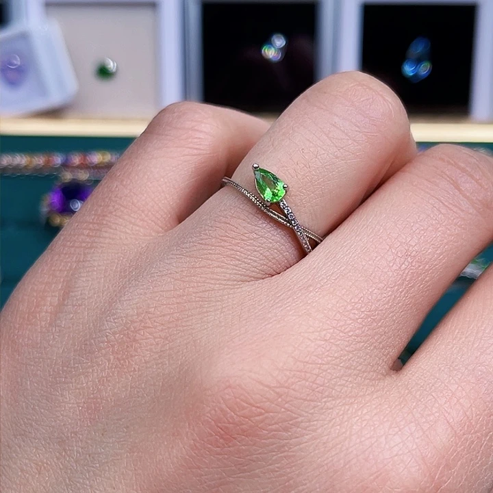 石榴石戒指银S925镶嵌