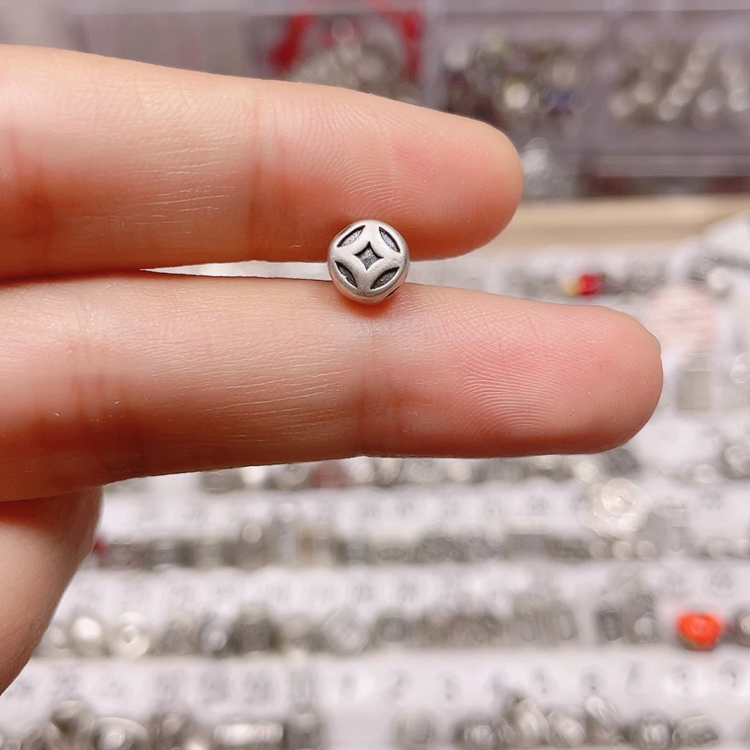 无足银足银3D空心硬银饰品