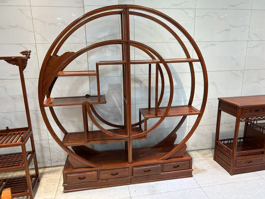 国标红木家具刺猬紫檀博古架非花多宝阁