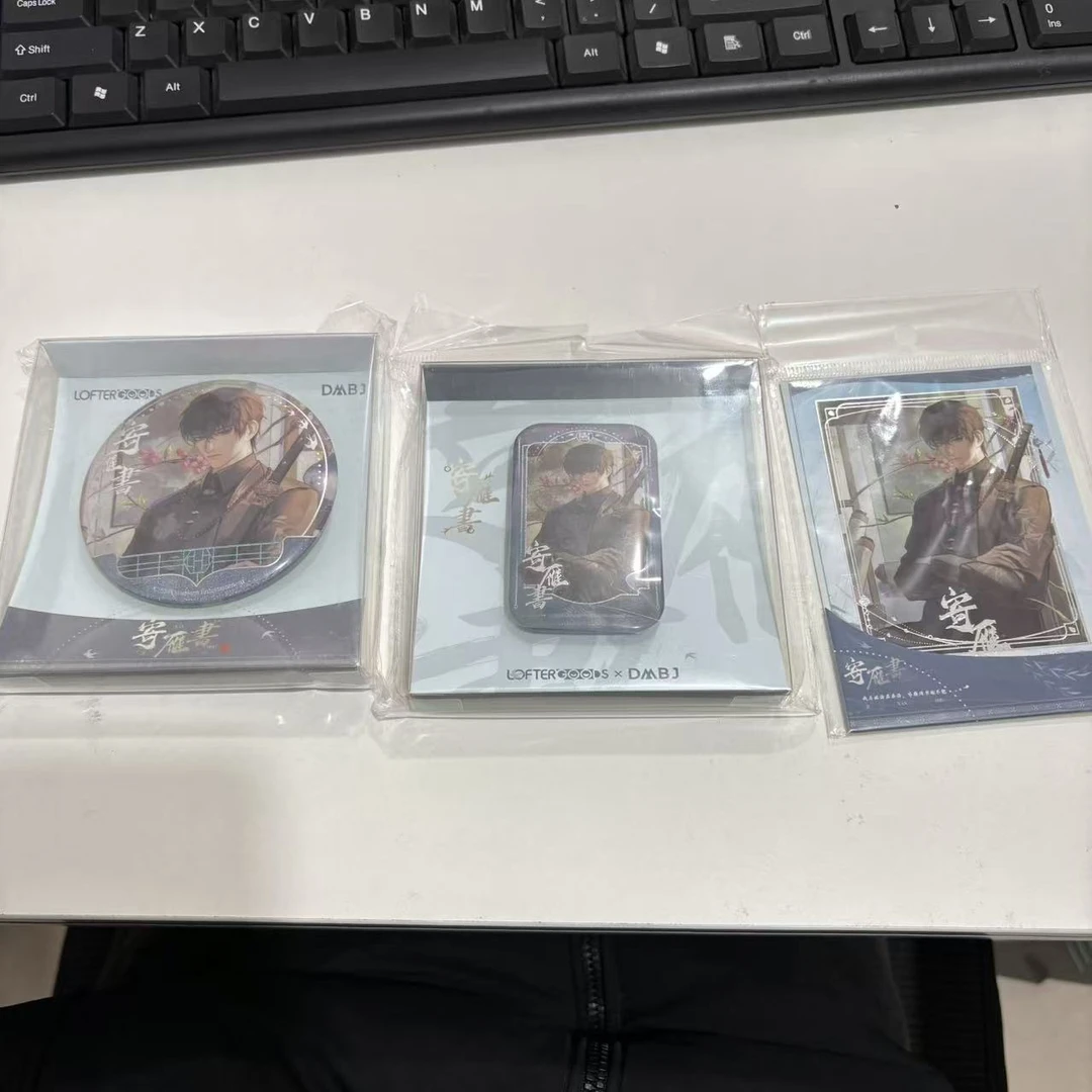 盗墓笔记寄雁书系列马口铁徽章+拍立得相卡三件套（张起灵）