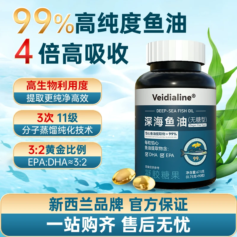 images新升级含DHA和EPA深海鱼油软胶囊呵护中老年心脑眼健康