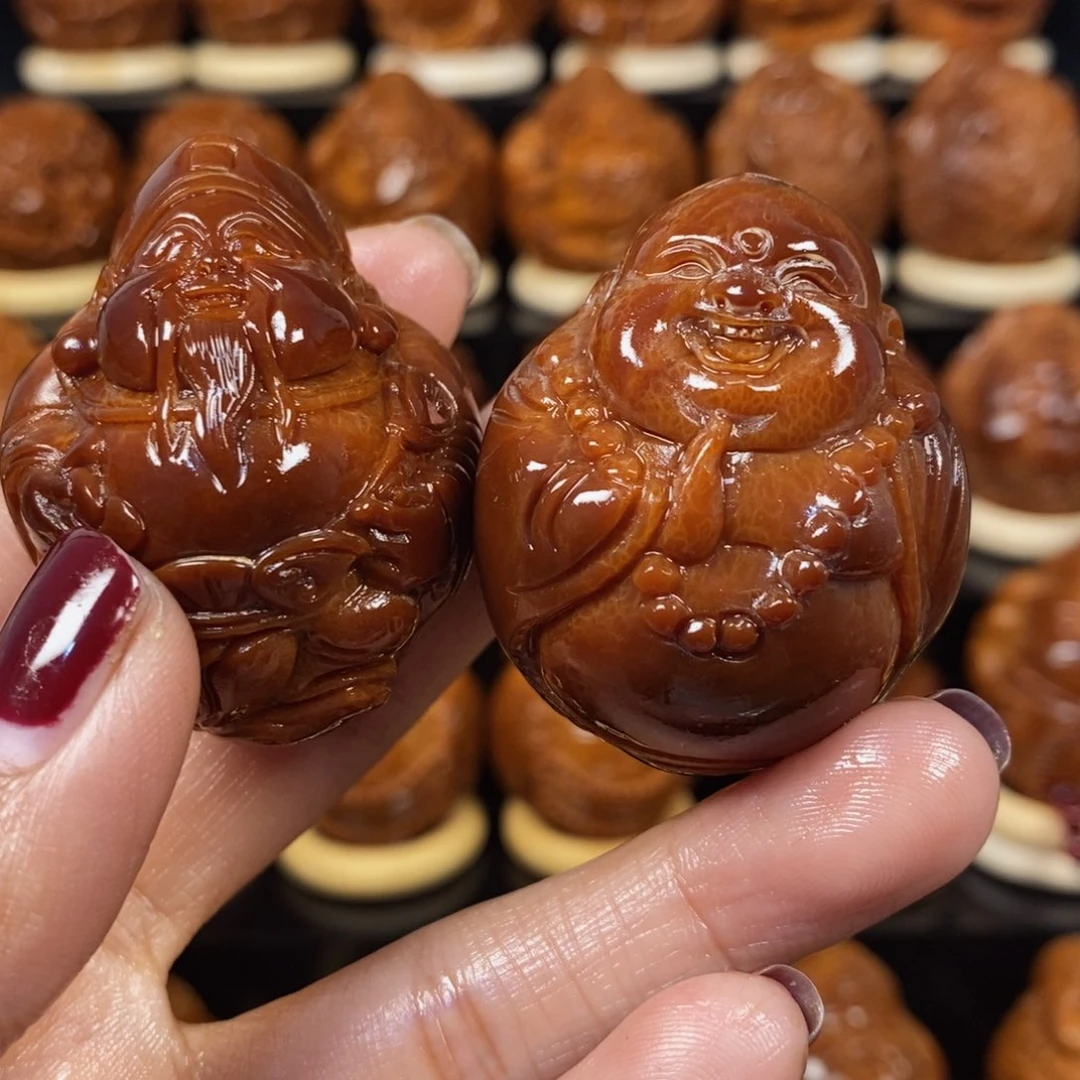 橄榄核吊坠T*野玉化财迷通尺一对006