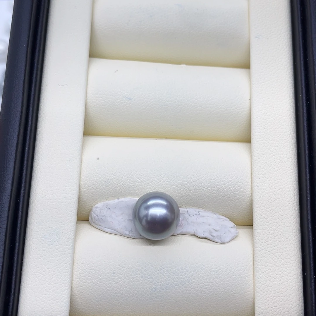 海水珍珠裸珠正圆铂金灰炫蓝紫色裸珠