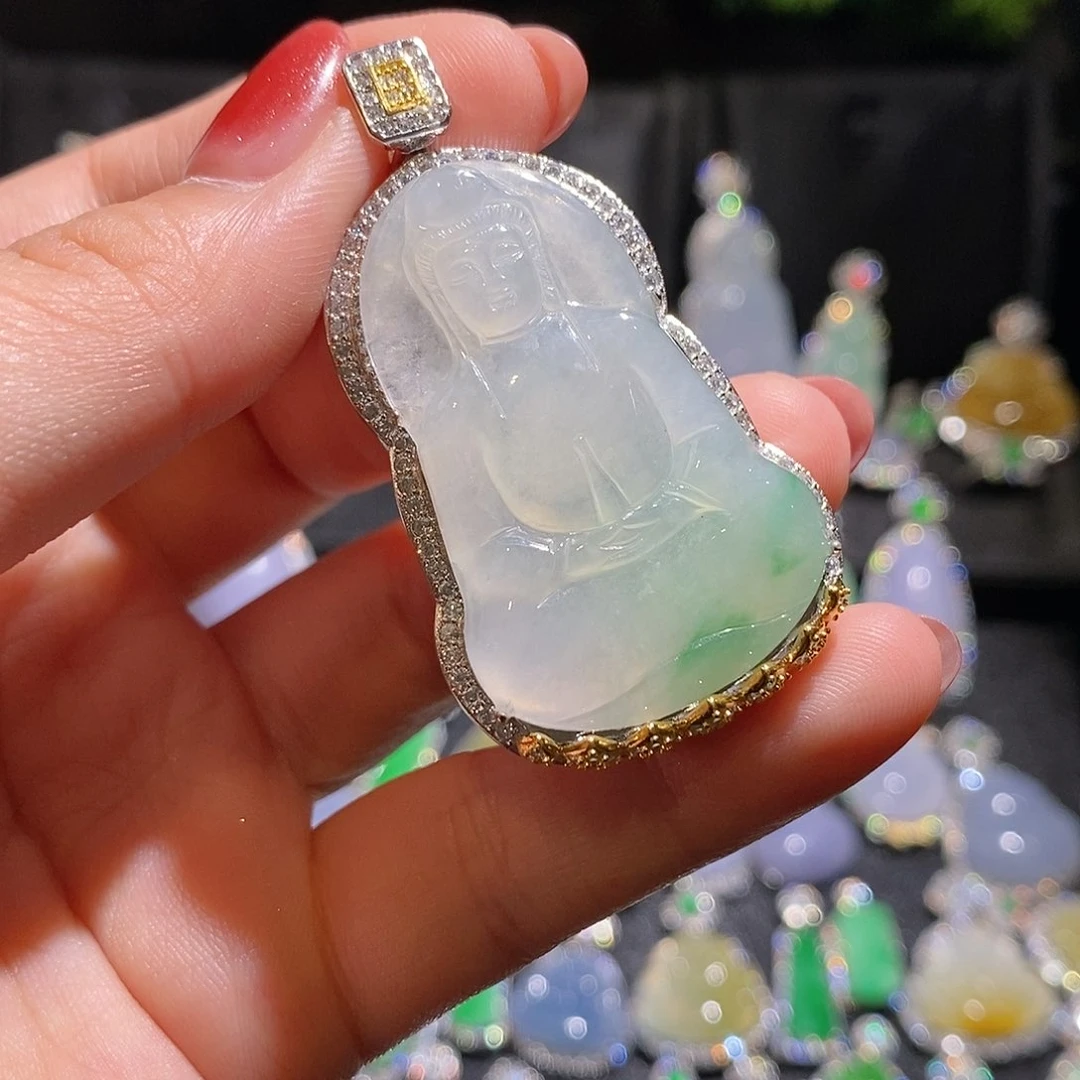 颈饰银S925镶嵌翡翠天然翡翠