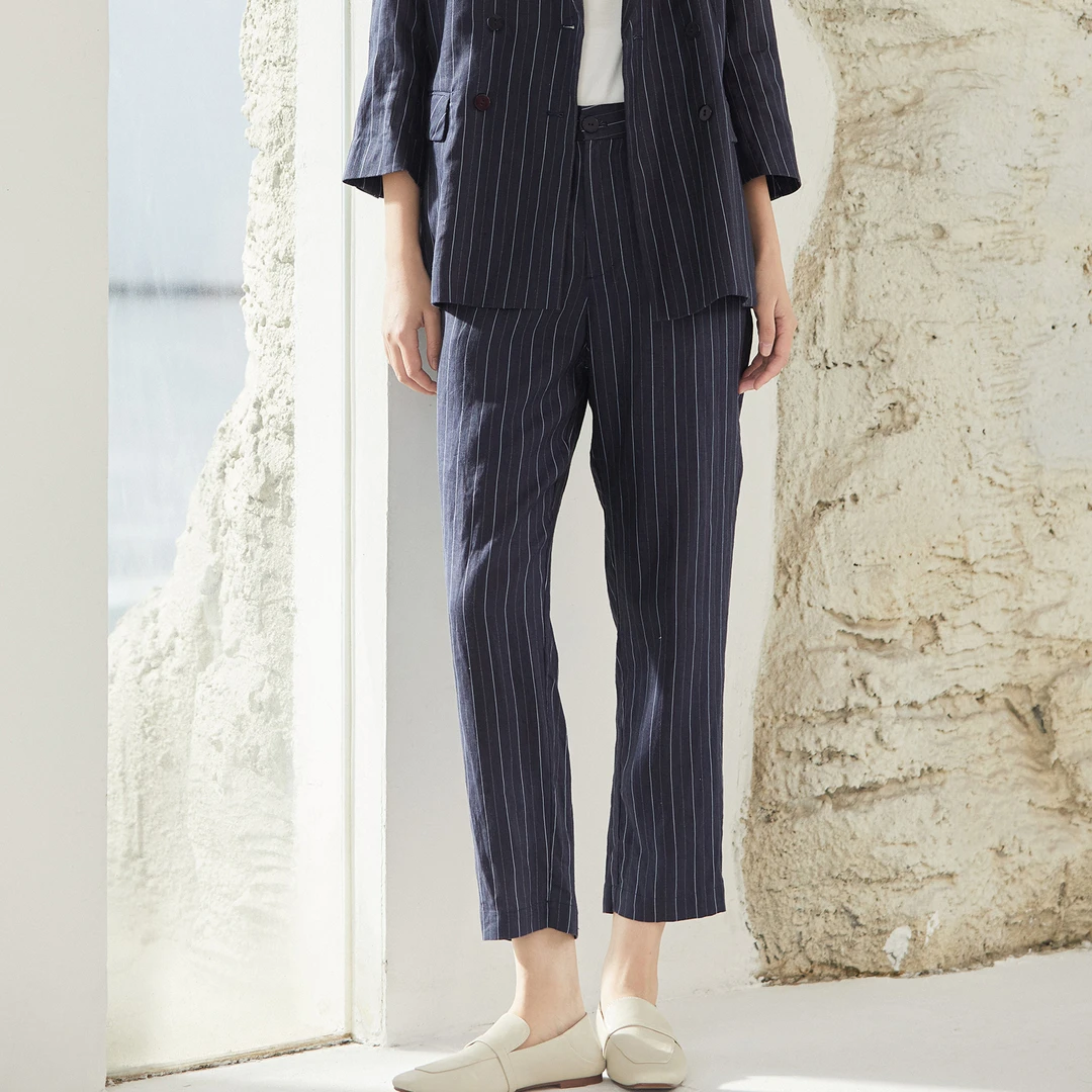 【粉丝专享】其用/亚麻 如雾如烟小脚裤 6BM61202