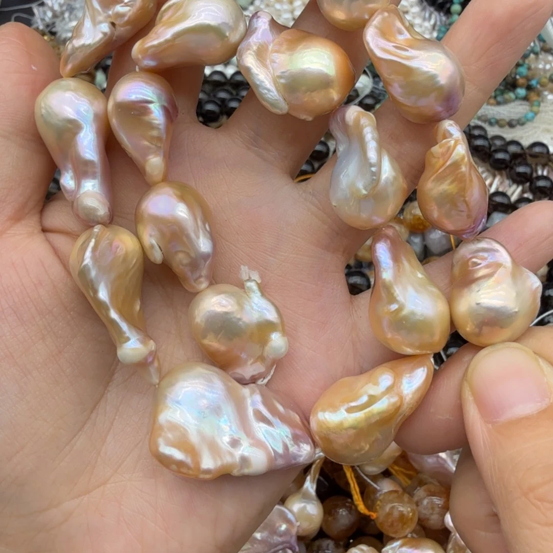 雅***致未镶嵌珠宝半成品水晶鱼尾巴洛克极光紫一条