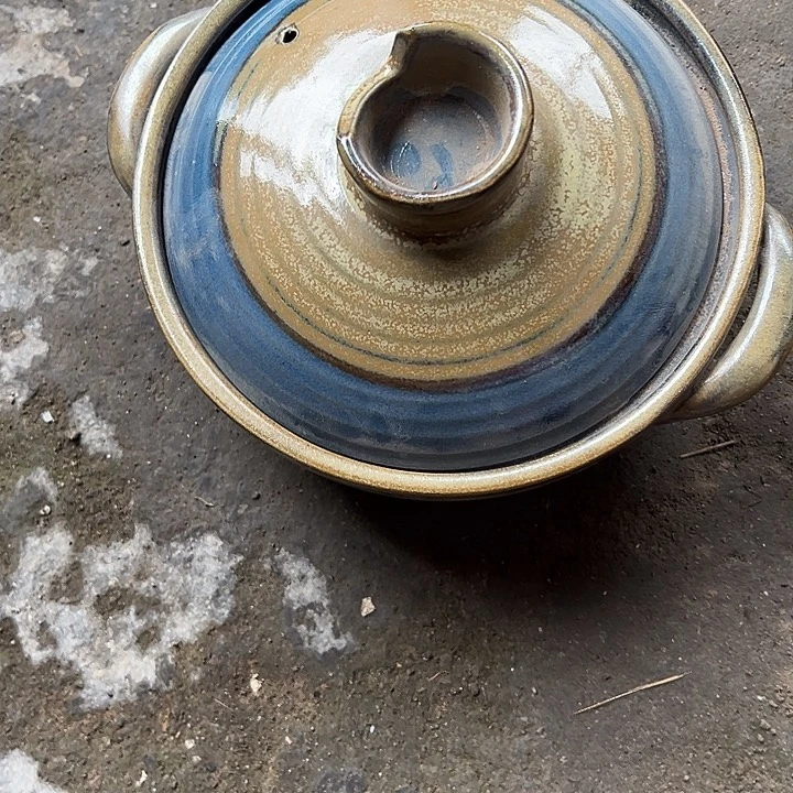 瓷粗瓷砂锅一支蓝色