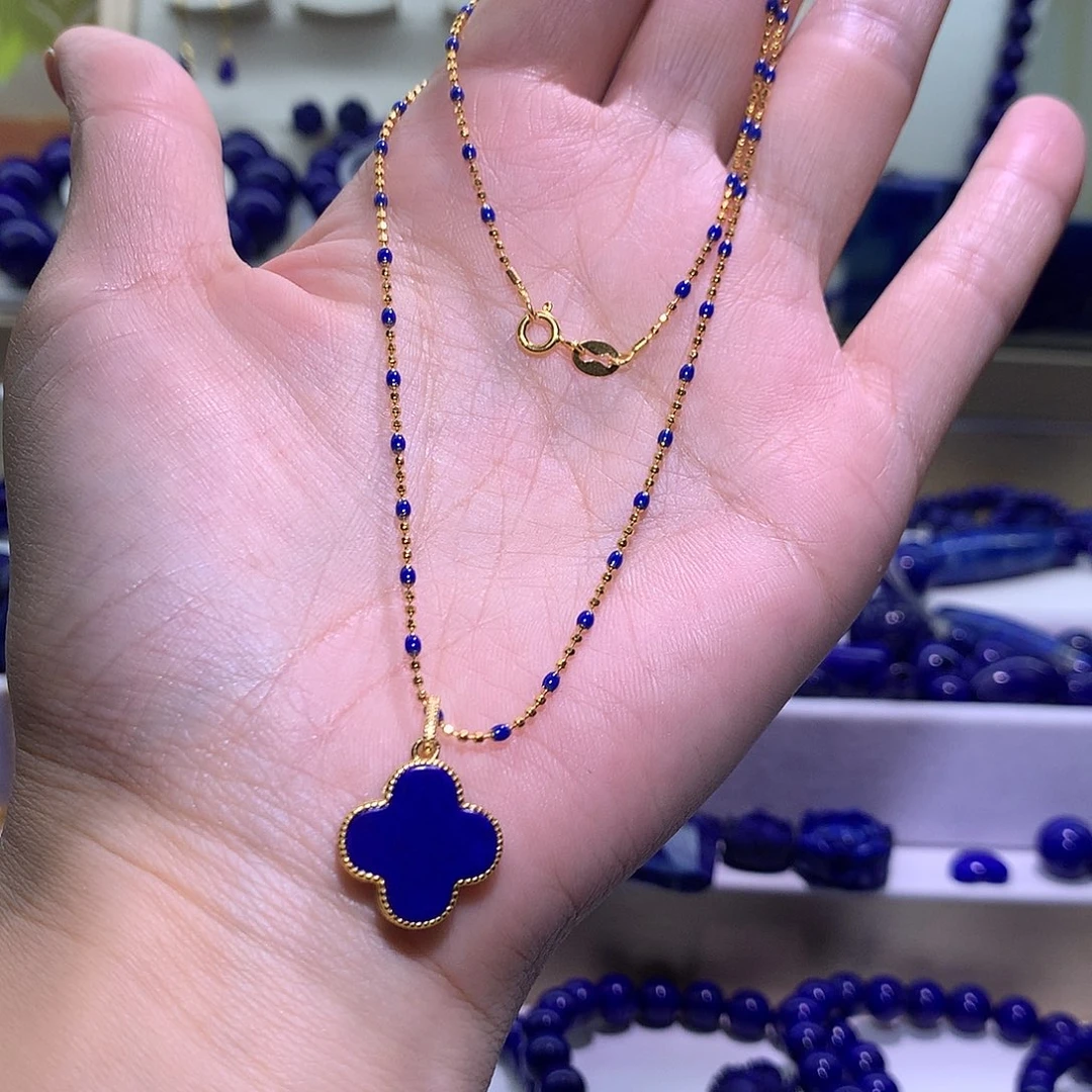 青金石合金天然原矿项链